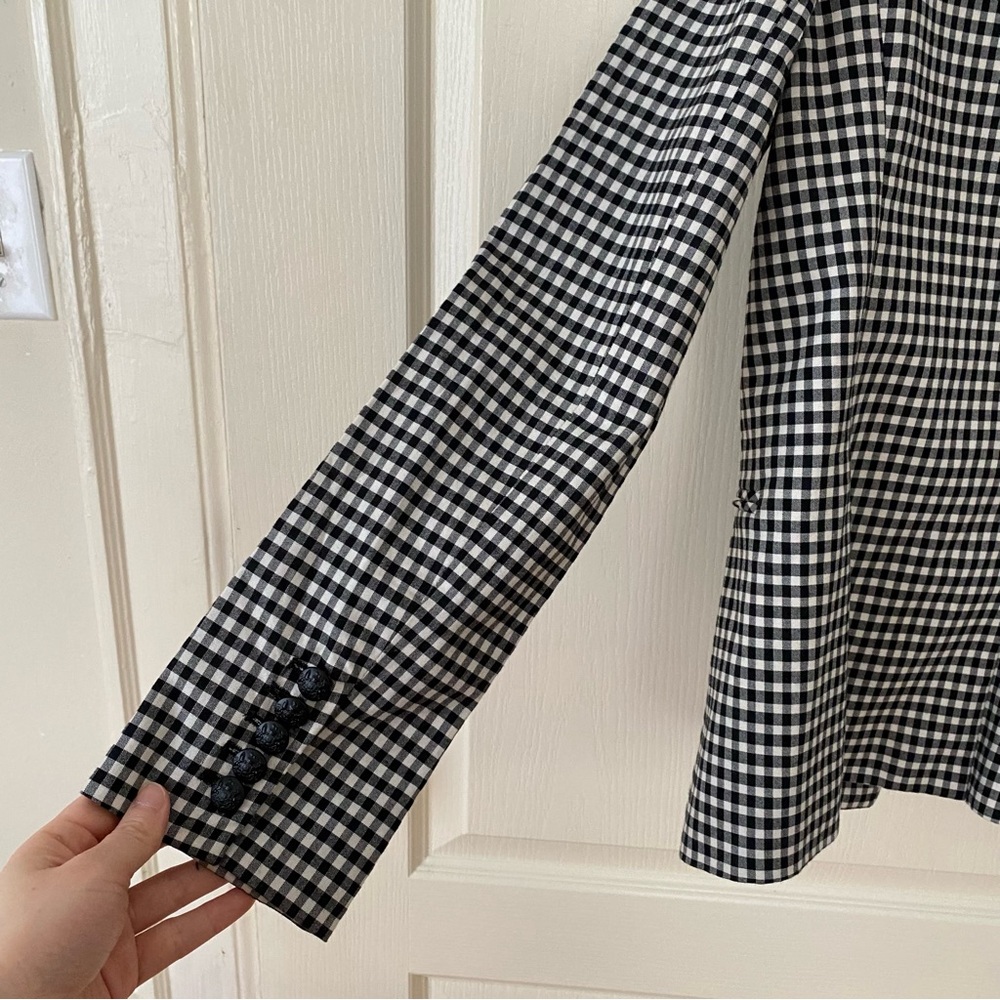 $645 Veronica Beard Cottage Black/White Gingham Plaid Dickey Jacket Blazer Sz 6 - Picture 10 of 14